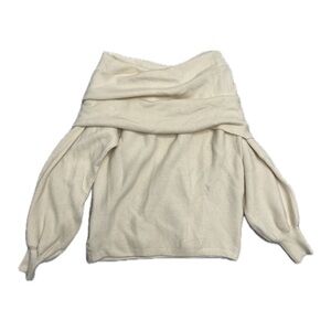 Zara off the shoulder knit cream sweater